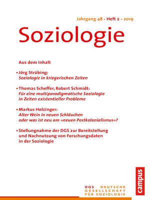 cover image of Soziologie 2/2019